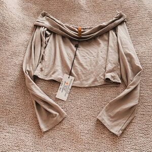 rachel pally off shoulder top long sleeve soft comfy top